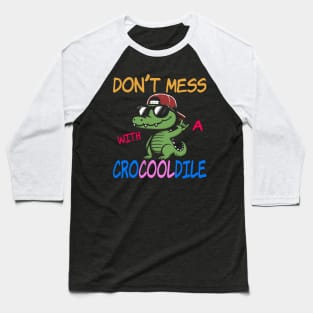 Cute and Cool Crocodile: Reptile Fashion Icon Baseball T-Shirt